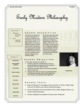 Early Modern Philosophy Syllabus