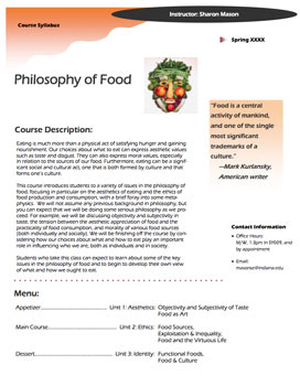 Philosophy of Food Syllabus