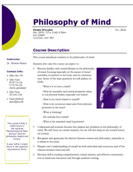 Philosophy of Mind syllabus